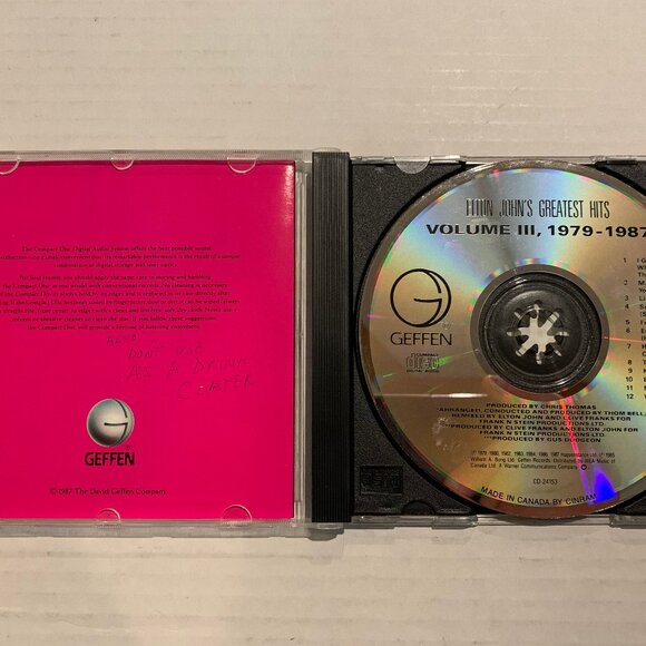 Elton John – Greatest Hits Volume III 1979-1987 CD Canada - Picture 3 of 5